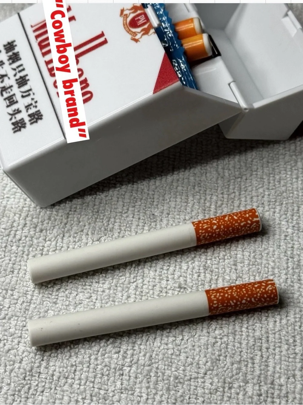 Novelty Bubble Toy Cigarette Pack with 2 Toy Cigarettes and solution